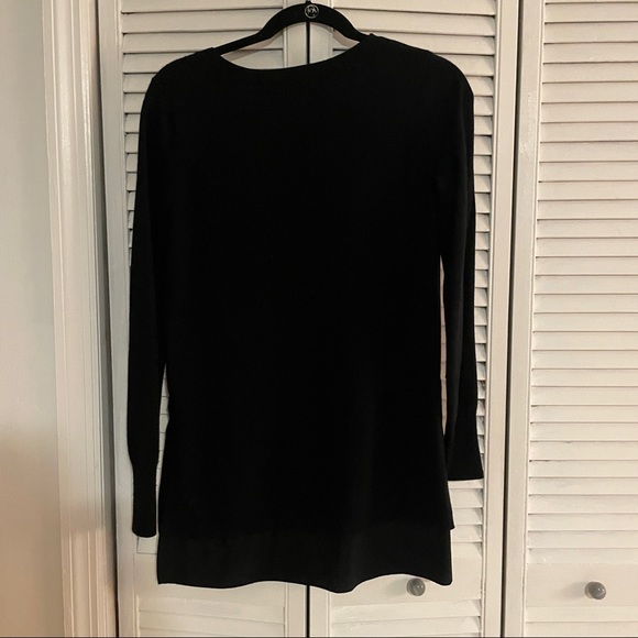 Vince Cashmere Sweater with Silk Contrast XXS - Black - Picture 3 of 6